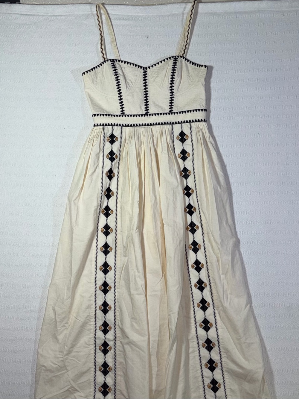 Ulla Johnson Elin Embroidered Maxi Dress Size 0 Cotton A line Designer